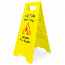 Yellow Folding Plastic A frame Safety Warning Sign Customized Printing